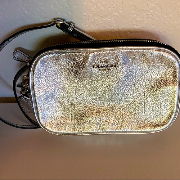 Coach Sadie Crossbody Silver Pebble Leather - Picture 7 of 9